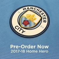 Manchester City Home Stadium Kit 2017-18 - Little Kids with Sterling 7, Blue