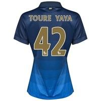 Manchester City Away Shirt 2014/15 - Womens with Toure Yaya 42 printin, Black