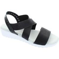 Maybury 2922 women\'s black open toe elasticated strap slingback sandals women\'s Sandals in black