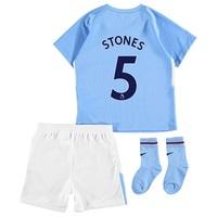 Manchester City Home Stadium Kit 2017-18 - Infants with Stones 5 print, Blue