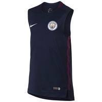 manchester city squad training sleeveless top navy kids navy