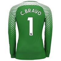 Manchester City Goalkeeper Shirt 2017-18 with C.Bravo 1 printing, N/A