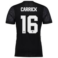 Manchester United Away Adi Zero Cup Shirt 2017-18 with Carrick 16 prin, Black