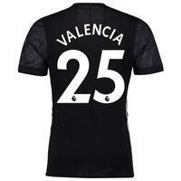 Manchester United Away Adi Zero Shirt 2017-18 with Valencia 25 printin, Black