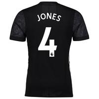 Manchester United Away Adi Zero Shirt 2017-18 with Jones 4 printing, Black