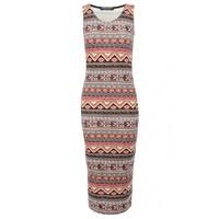 MAYA PRINT VEST MIDI DRESS