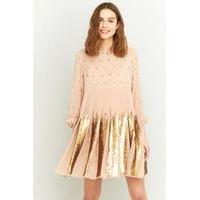 manoush rose gold sequin mini dress pink