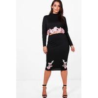 marie floral applique co ord set black