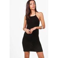 Marina Halter Festival Knitted Dress - black