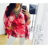 Marley printed kaftan top