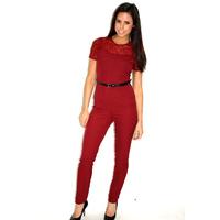 Madam Rage Lace Belted Jumpsuit-14