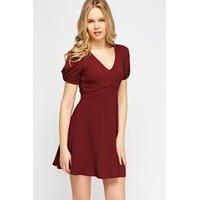 Maroon Textured Swing Dress