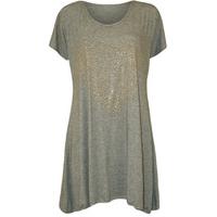 mandy heart stud hanky hem top grey