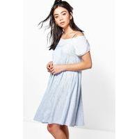 Marl Swing Dress - blue