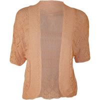 Margaret Crochet Knitted Cardigan - Peach