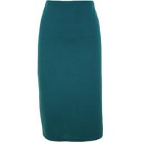 Marinda Stretch Knee Length Skirt - Teal