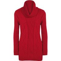 Mae Cowl Neck Knitted Jumper - Red