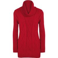 mae cowl neck knitted jumper red