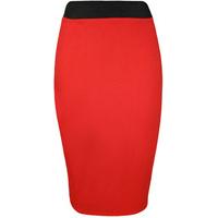 Maryam Viscose Knee Length Skirt - Red