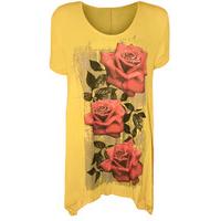 Maura Rose Print T-shirt - Yellow