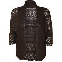 margaret crochet knitted cardigan dark brown