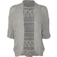 margaret crochet knitted cardigan light grey