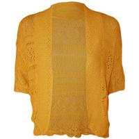 margaret crochet knitted cardigan mustard