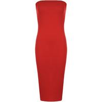 Marisa Boobtube Bodycon Midi Dress - Red