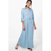 Maxi Denim Shirt Dress - mid blue