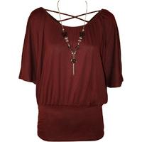 marisa necklace batwing top wine