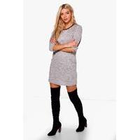 Marl Knit Dress - grey