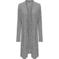 Macie Ribbed Open Cardigan - Light Grey