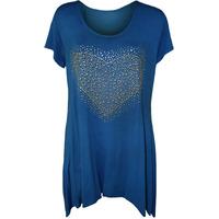 Mandy Heart Stud Hanky Hem Top - Royal Blue