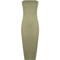 Marisa Boobtube Bodycon Midi Dress - Khaki