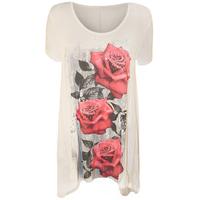 maura rose print t shirt white