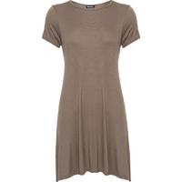 Marjorie Short Sleeve Swing Dress - Mocha