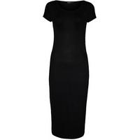Maci Short Sleeve Midi Dress - Black