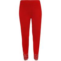 madelyn sequin scallop leggings red