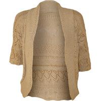 Margaret Crochet Knitted Cardigan - Stone