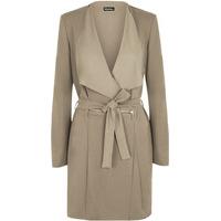 Maya Open Belted Zip Jacket - Mocha