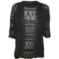 Margaret Crochet Knitted Cardigan - Black