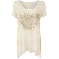 mandy heart stud hanky hem top white