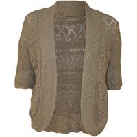 Margaret Crochet Knitted Cardigan - Mocha