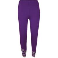 Madelyn Sequin Scallop Leggings - Purple