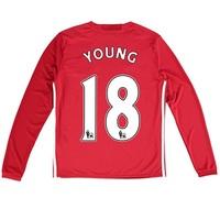 Manchester United Home Shirt 2016-17 - Kids - Long Sleeve with Young 1, Red