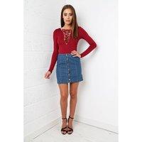 Maroon Lace Up Body