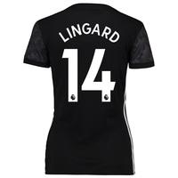 Manchester United Away Shirt 2017-18 - Womens with Lingard 14 printing, Black