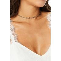 Maxine Silver Star Detail Choker Necklace