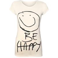 maureen be happy smiley t shirt cream