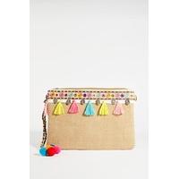 Mariah Woven Tassel Clutch Bag